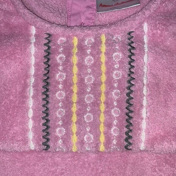 Hanna Andersson Pink embroidered Sherpa Fleece Dress - 110 or 5 - Picture 2 of 5